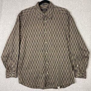 Vintage Jhane Barnes Shirt Mens M Fabric Woven in Japan Abstract Button Up